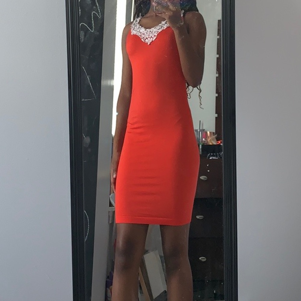 A Summer Orange Lace Dress